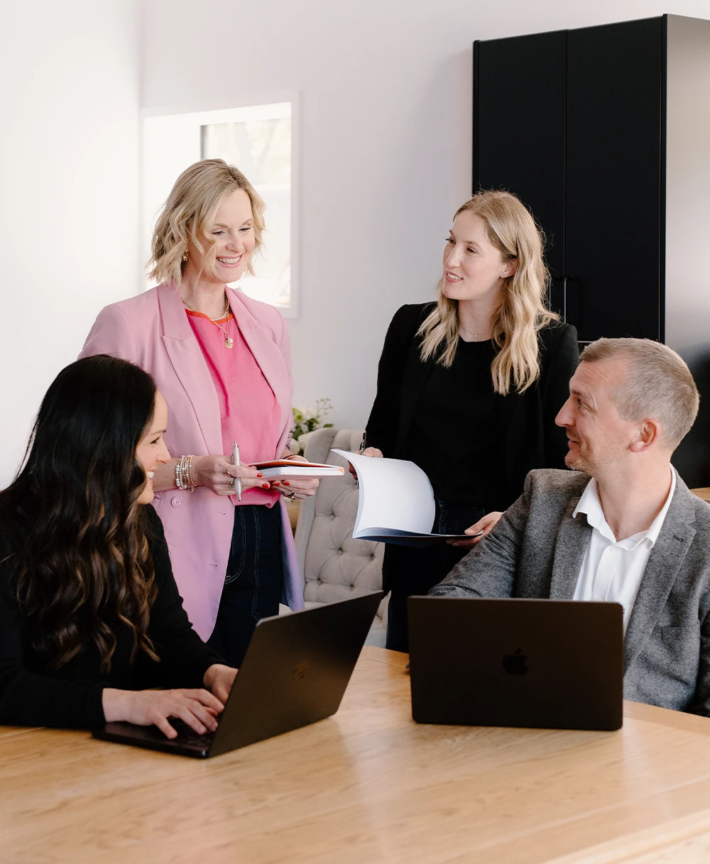 Marketing team collaborating